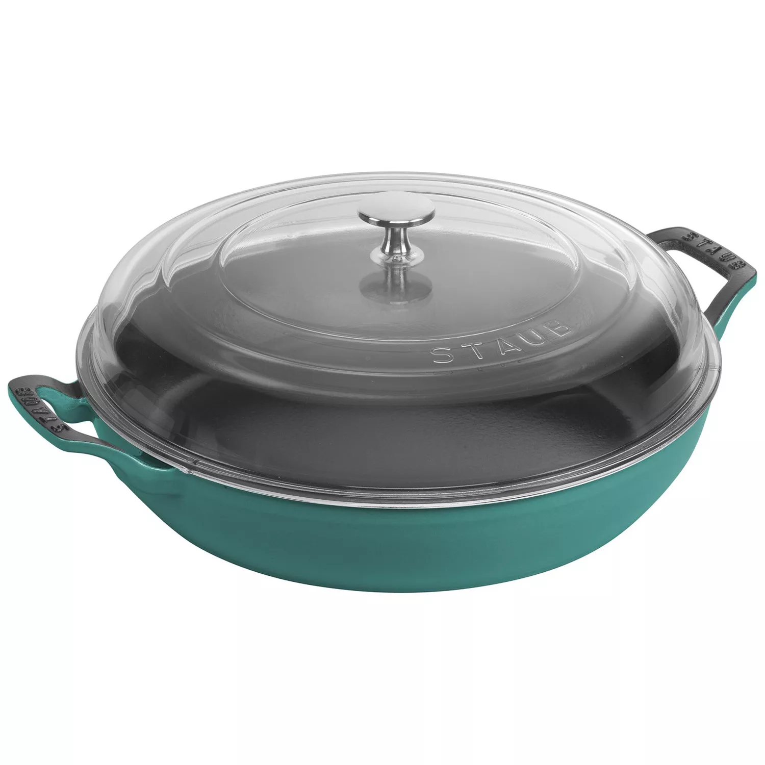 Staub Cast Iron 10-Inch, Daily Pan with Glass Lid, Blueberry