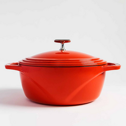 Sur La Table Millau 5.5 qt. Enamel Cast Iron Dutch Oven with Lid - Marine