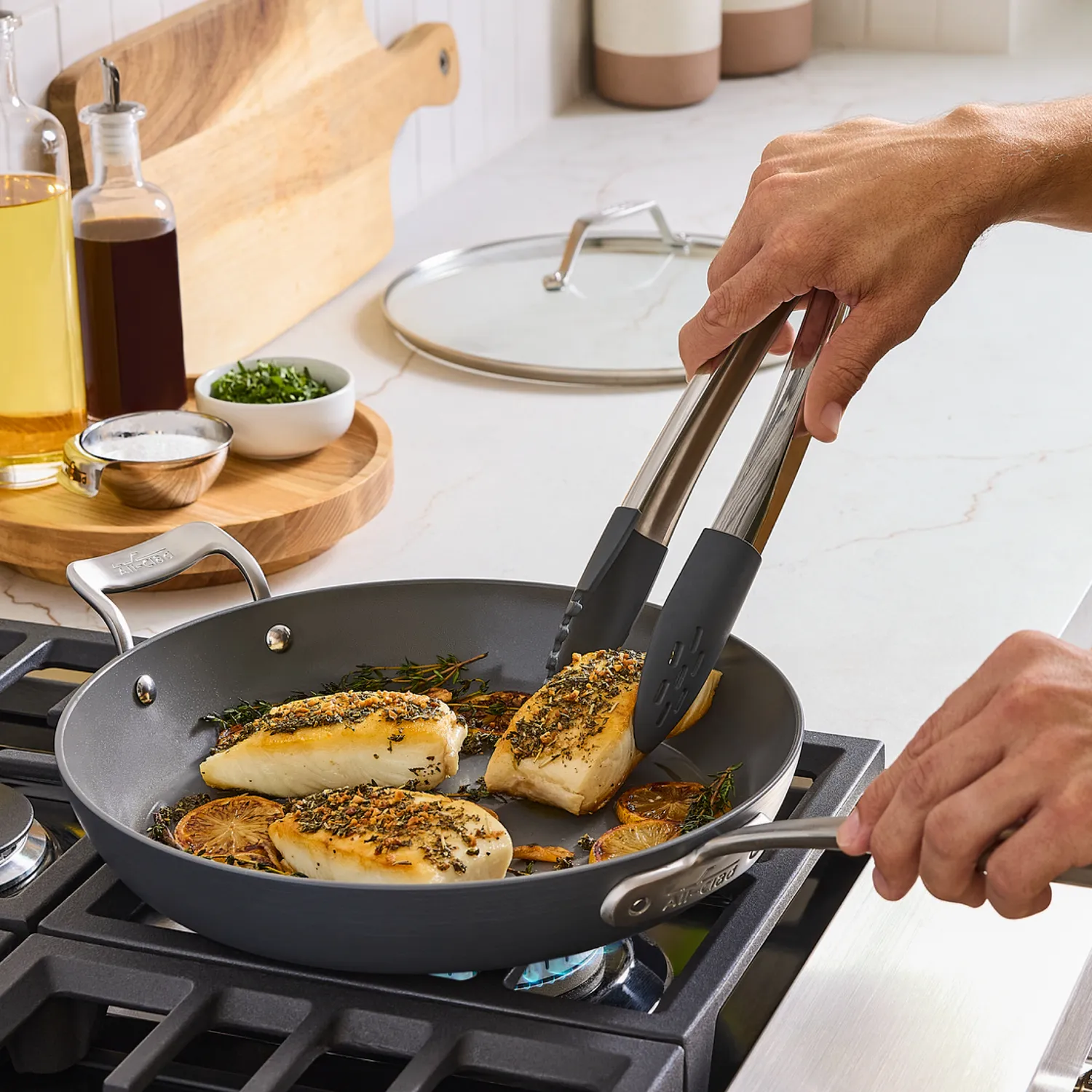 All-Clad HA1 Ceramic Nonstick Set of 2 Skillets, 10.5" & 12"