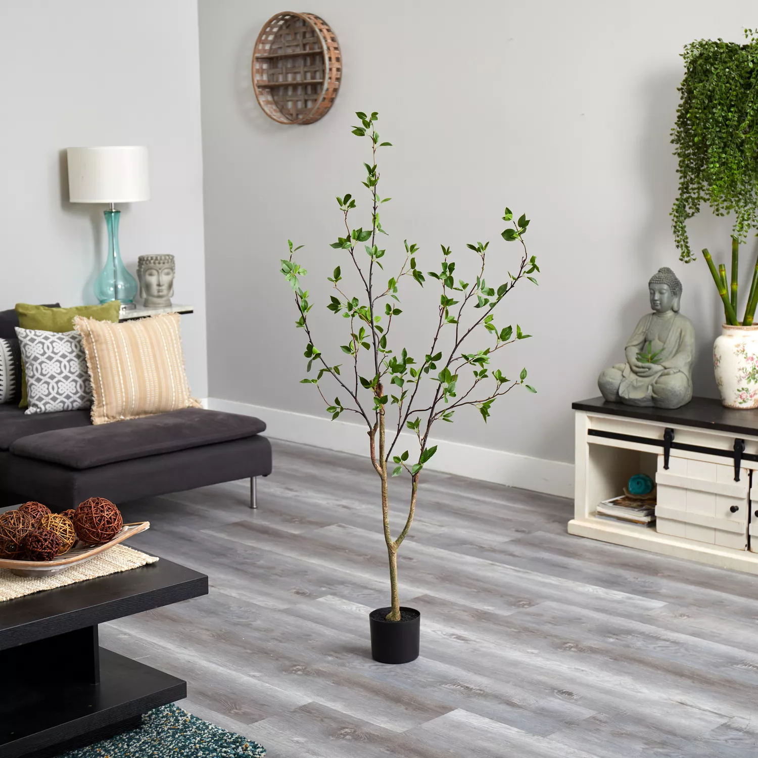 Nearly Natural Minimalist Citrus Silk Tree