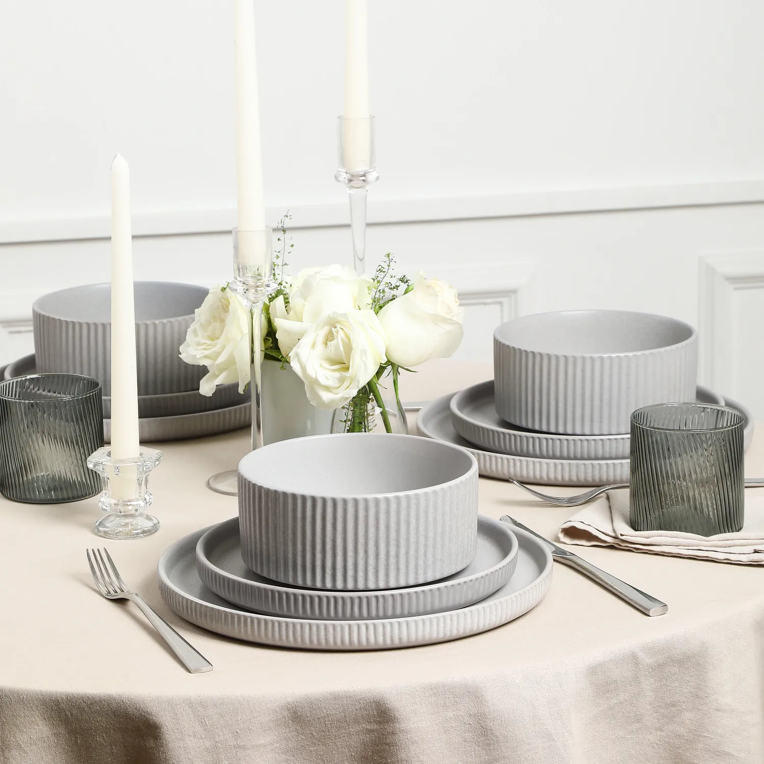 Stone Lain Haven Stoneware 12-Piece Dinnerware Set