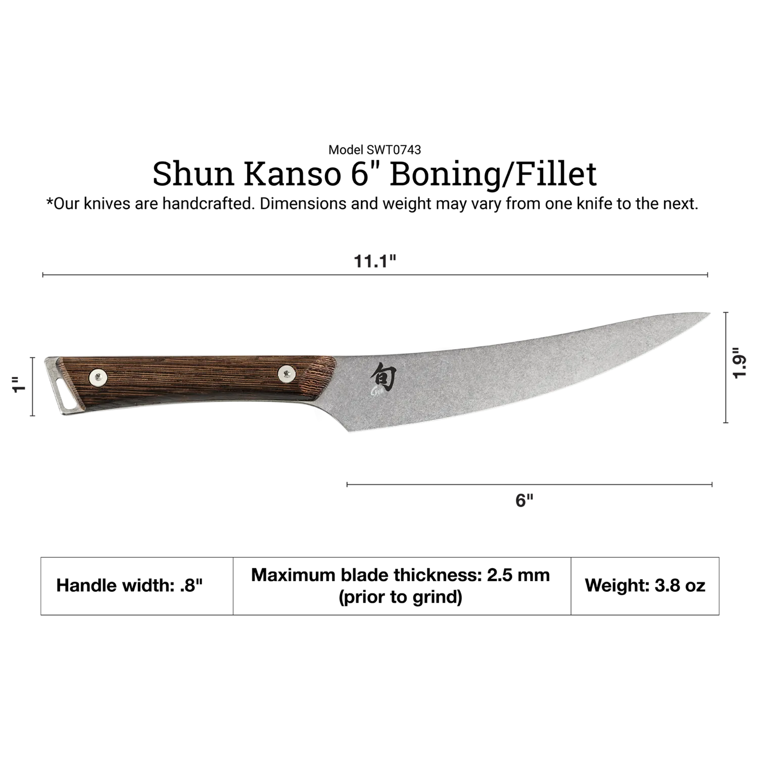 Shun Kanso Gokujo Knife, 6.5"