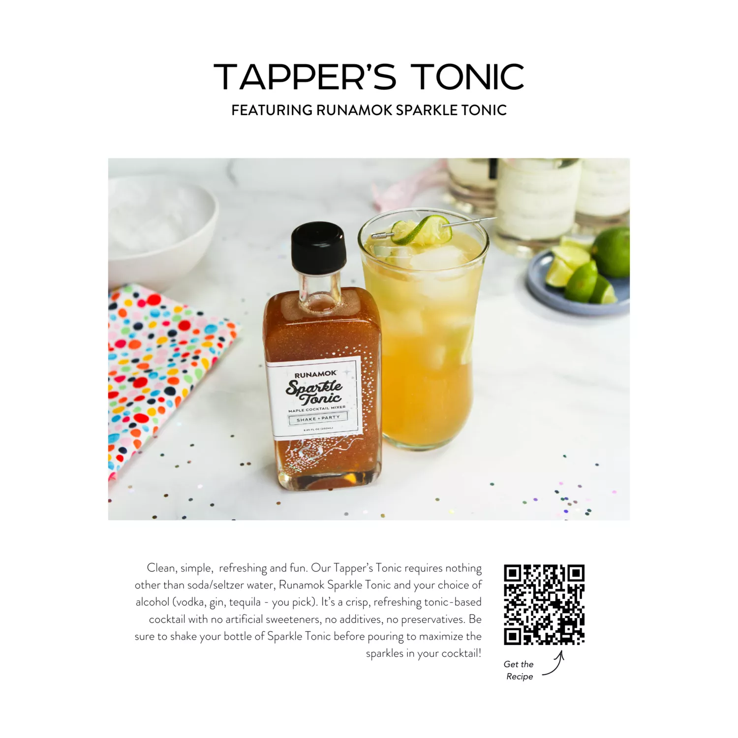 Runamok Sparkle Tonic Maple Cocktail Mixer