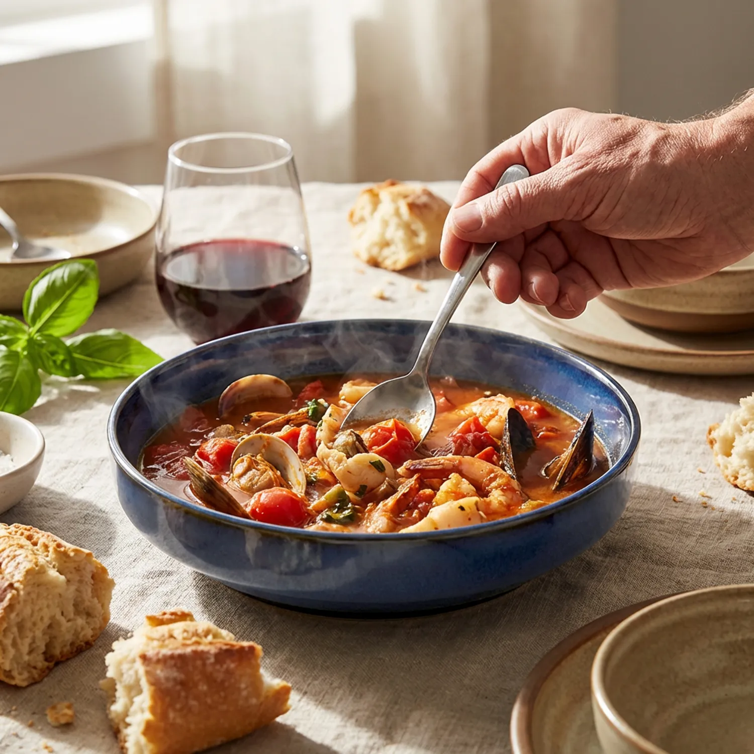 Sur La Table Lucent Reactive Glaze Pasta Bowl