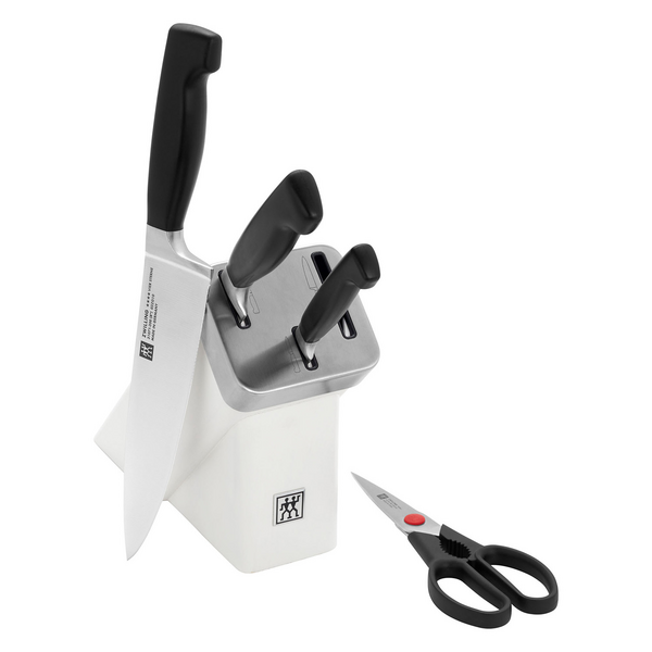 ZWILLING Four Star 5-Piece Compact Self-Sharpening Knife Block Set