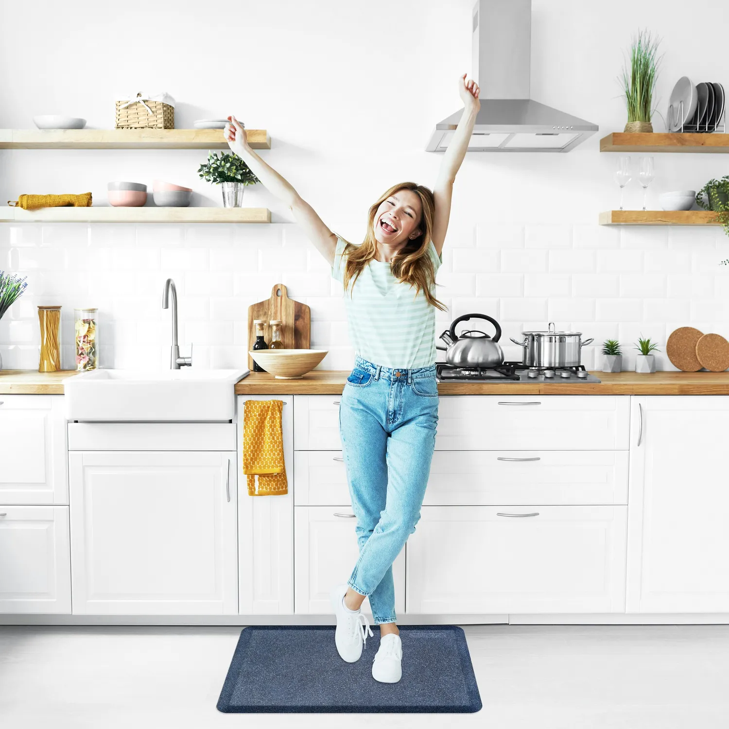 WellnessMats Premium Standing Granite Comfort Anti Fatigue Mats, 3' x 2'