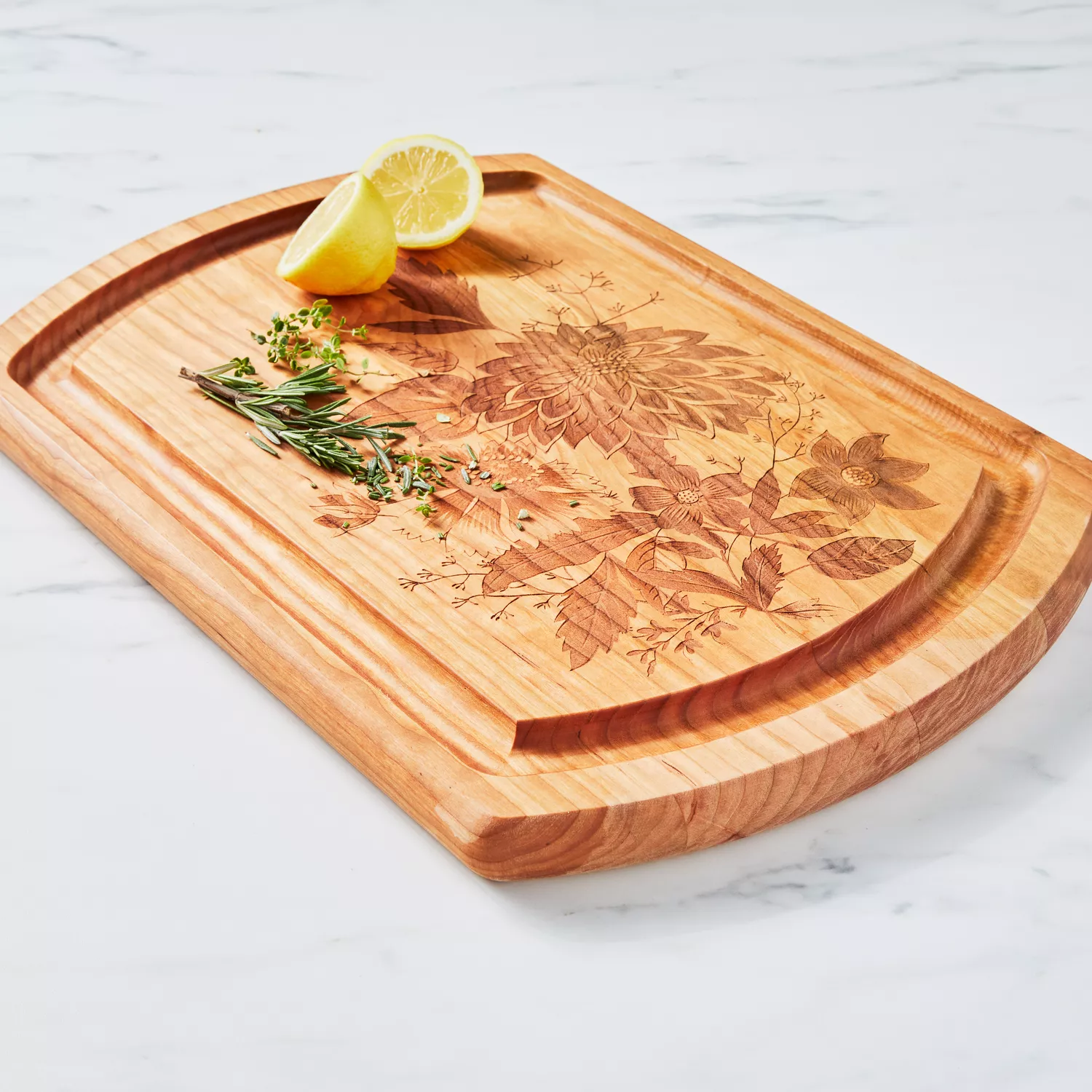 Sur La Table Reversible Teak Carving Board, Brown