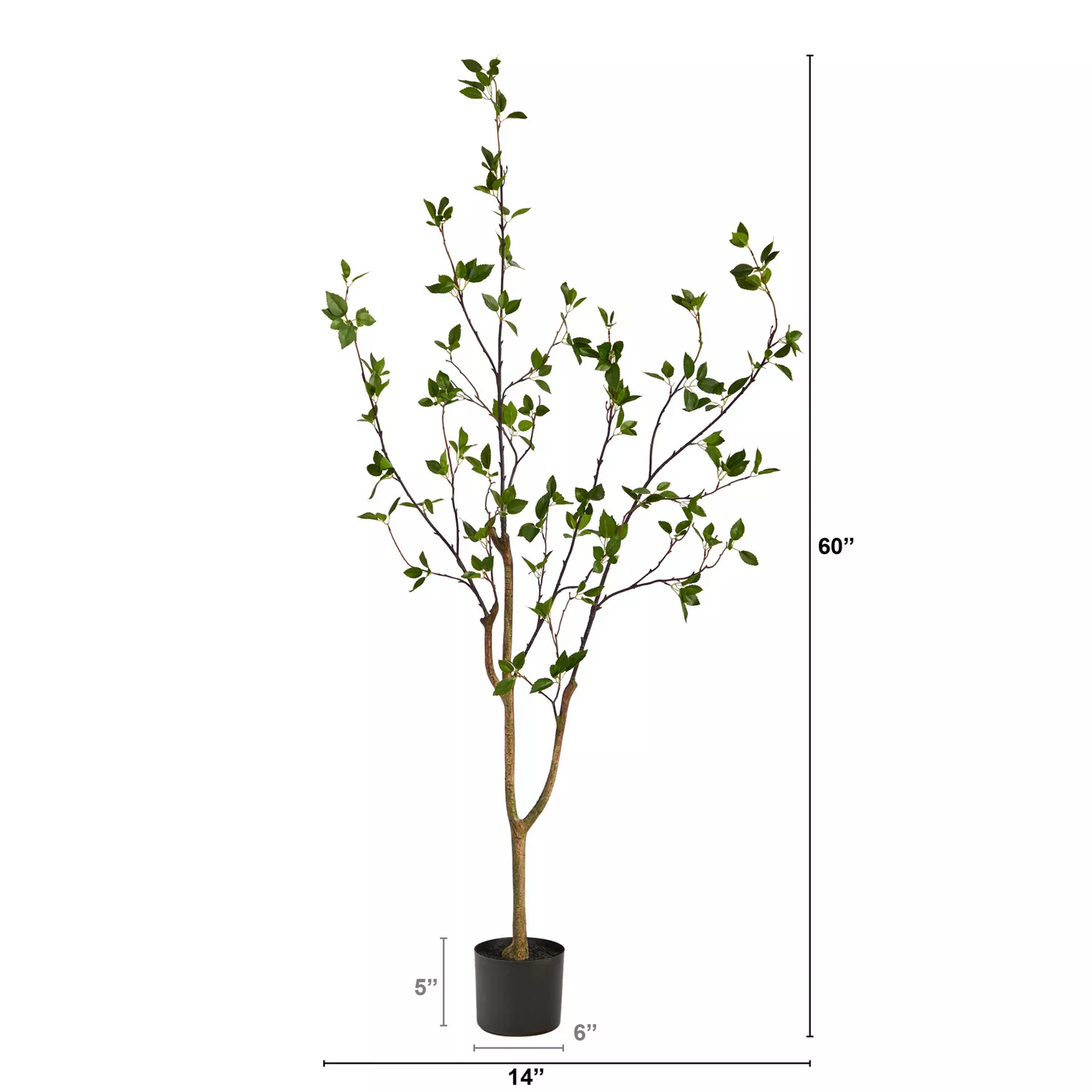 Nearly Natural Minimalist Citrus Silk Tree
