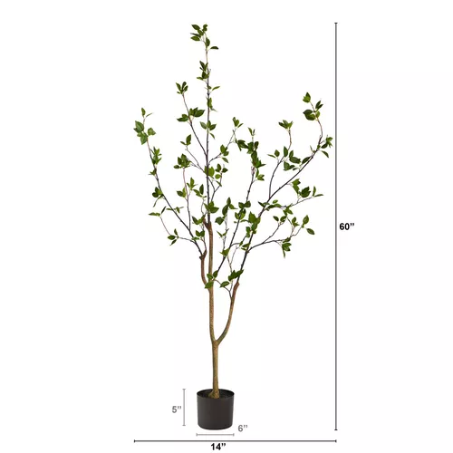 Nearly Natural Minimalist Citrus Silk Tree