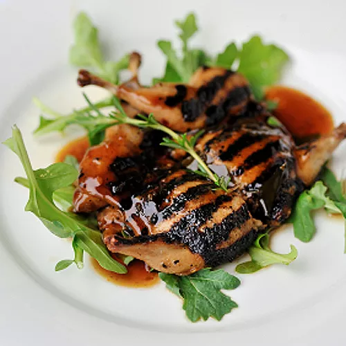 Honey of a Peach Grilled Game Hens