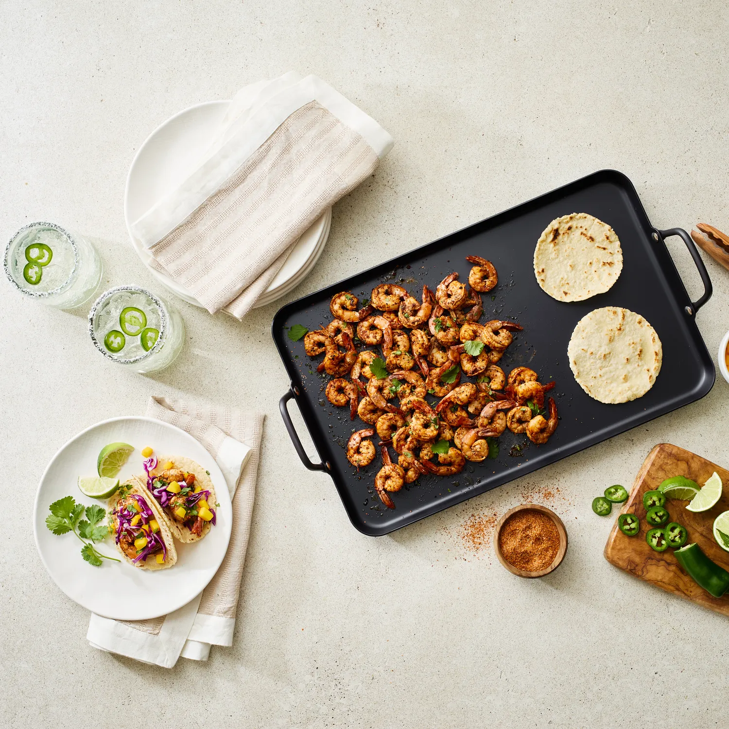 Sur La Table Carbon Steel Double Burner Griddle, 17" x 11"