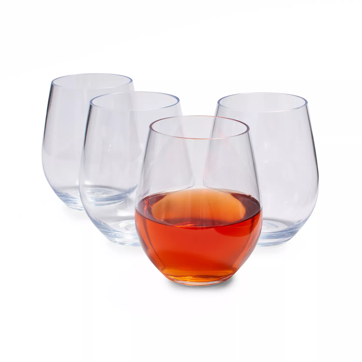 Set of 4 Laser Etched 14er Mountain Stemless Red Wine Glasses 
