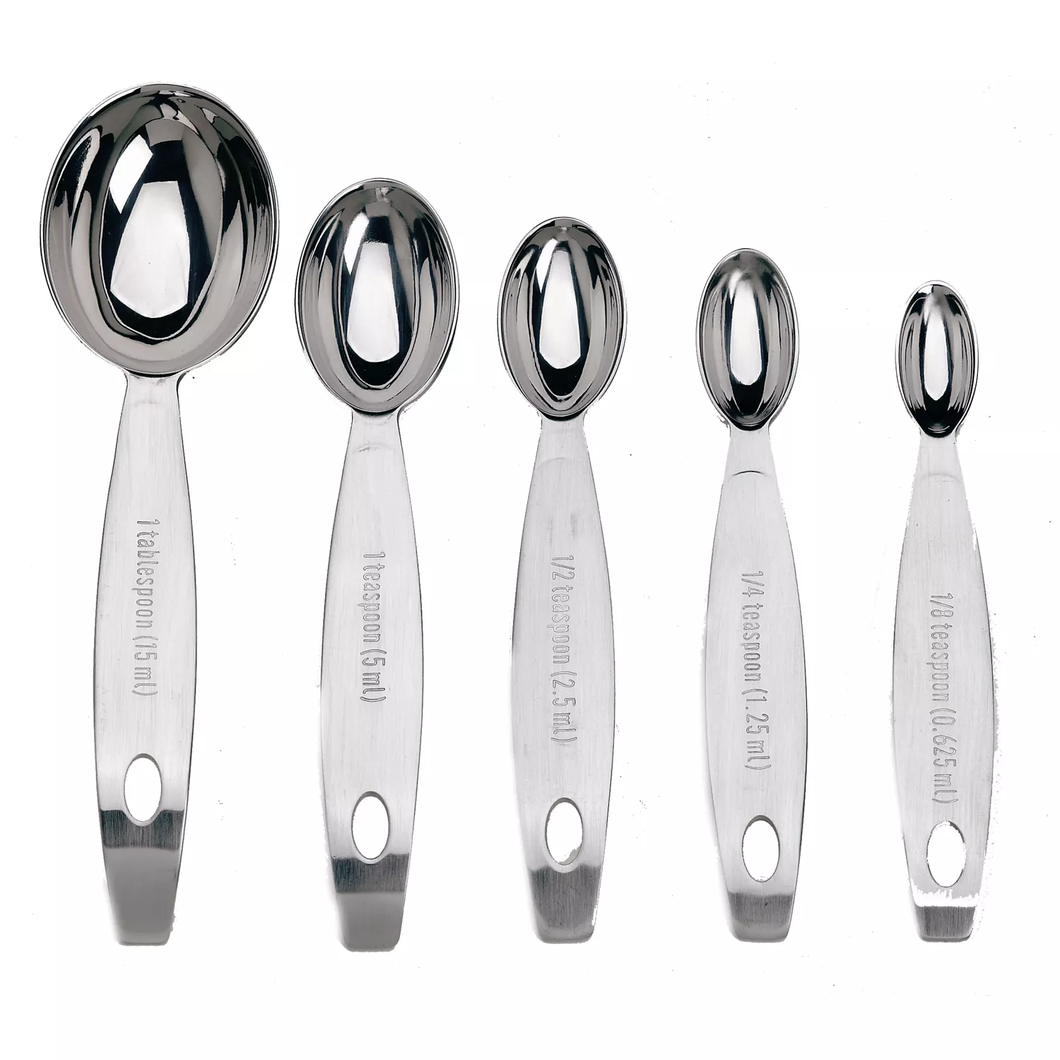 Stainless Steel Measuring Spoons Cups Set, Small Tablespoon, Teaspoons, Set  6 With Bonus Leveler, F