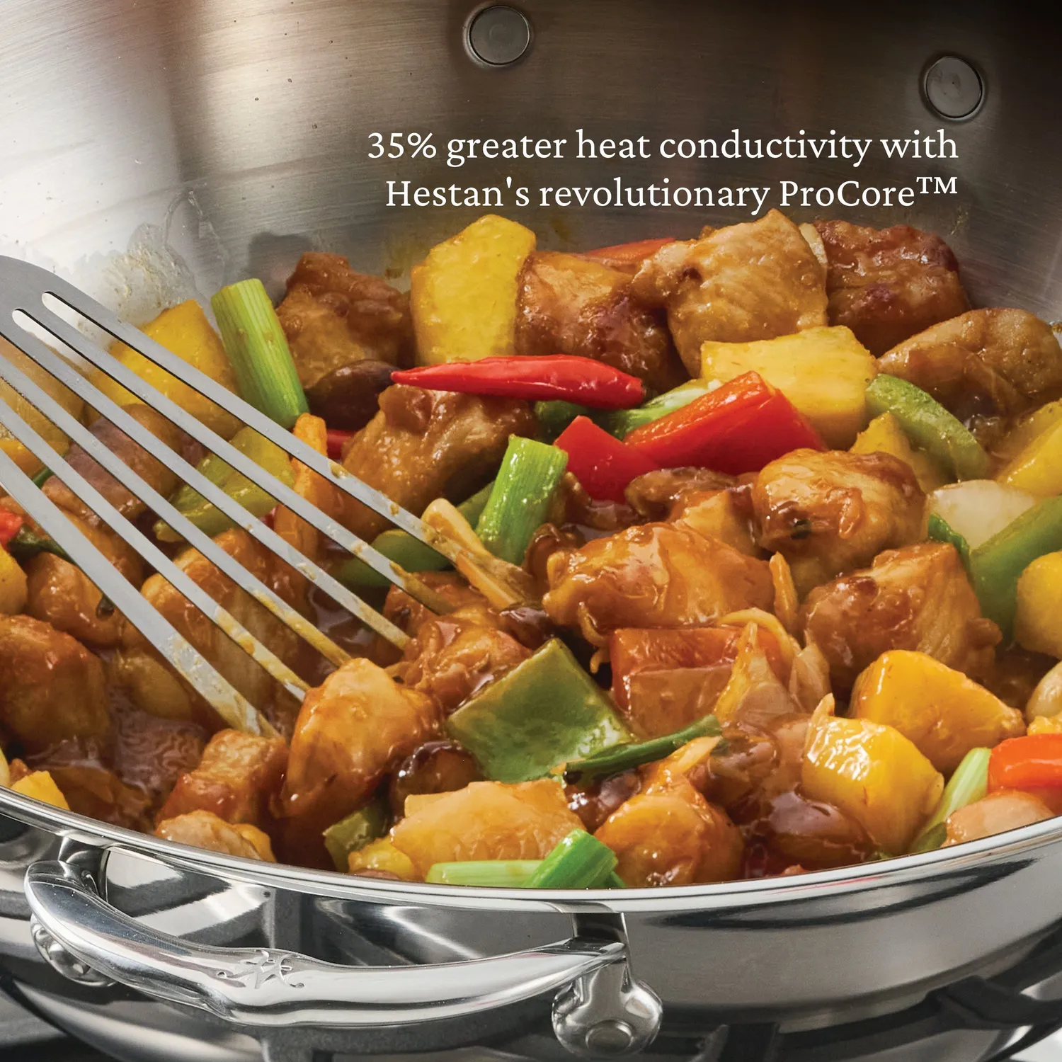 Hestan ProBond Luxe Stainless Steel Wok with Lid, 14"