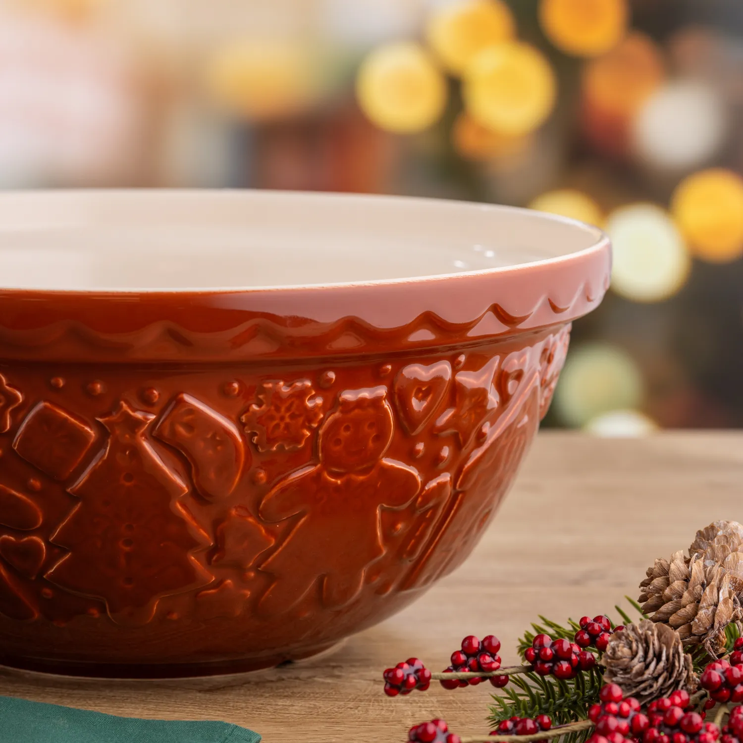 Mason Cash Gingerbread Lane Ginger Mixing Bowl, 4.25 qt