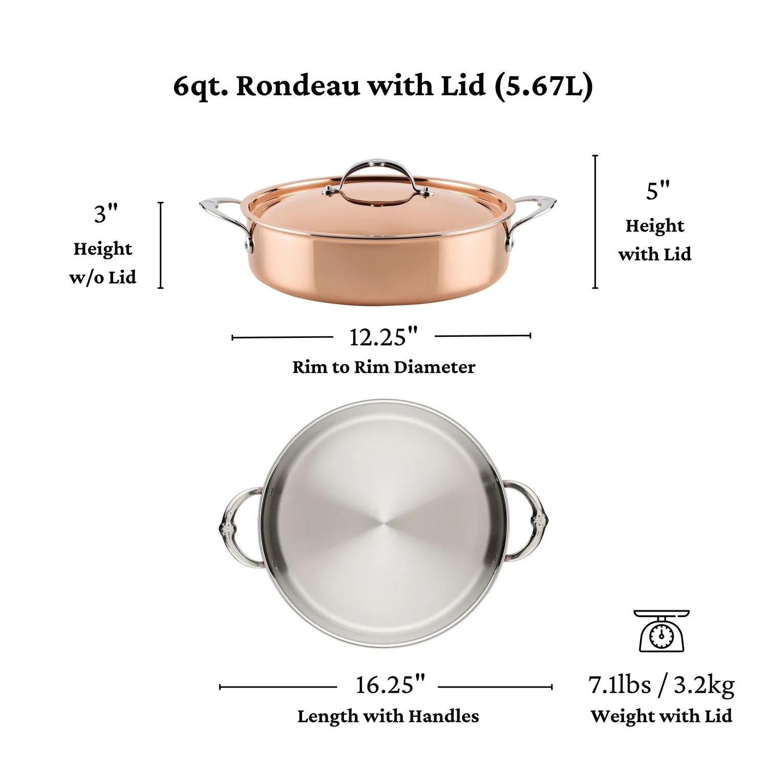 Hestan CopperBond® Aura™ Covered Rondeau, 6 qt.