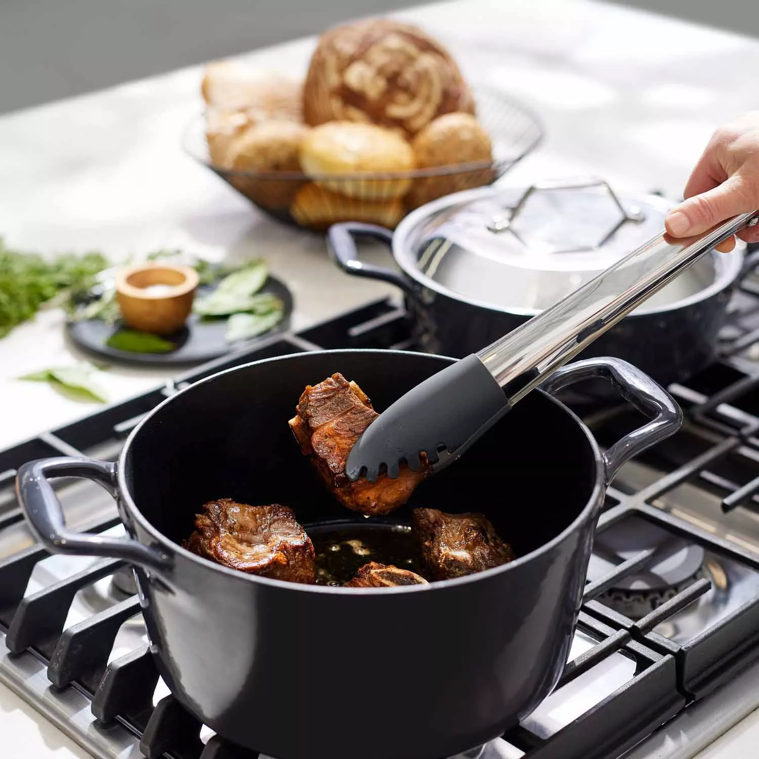 Sur La Table Enameled Cast Iron Round Wide Covered Dutch Oven, 7