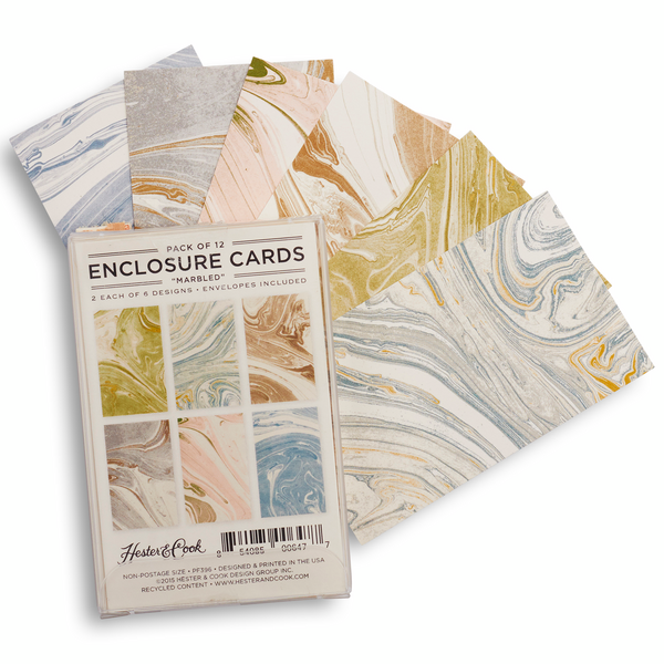 Marbled Enclosure Cards, Pack of 12