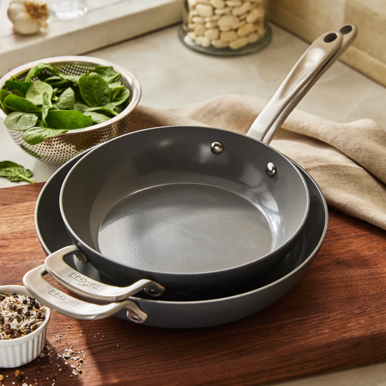 All-Clad HA1 Ceramic Nonstick Set of 2 Skillets, 8.5" & 10.5"