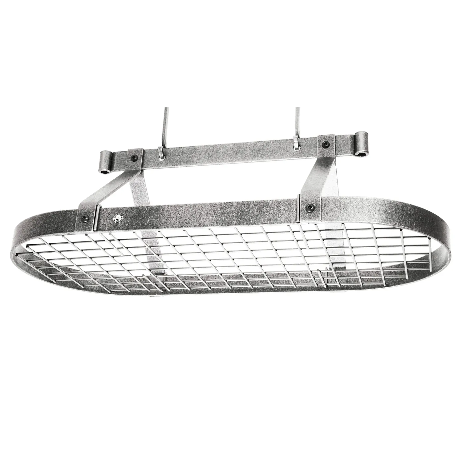 Enclume French Hammered Steel Oval Ceiling Pot Racks
