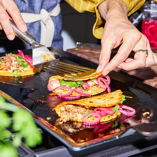 Beef Birria Tacos with Pickled Red Onions