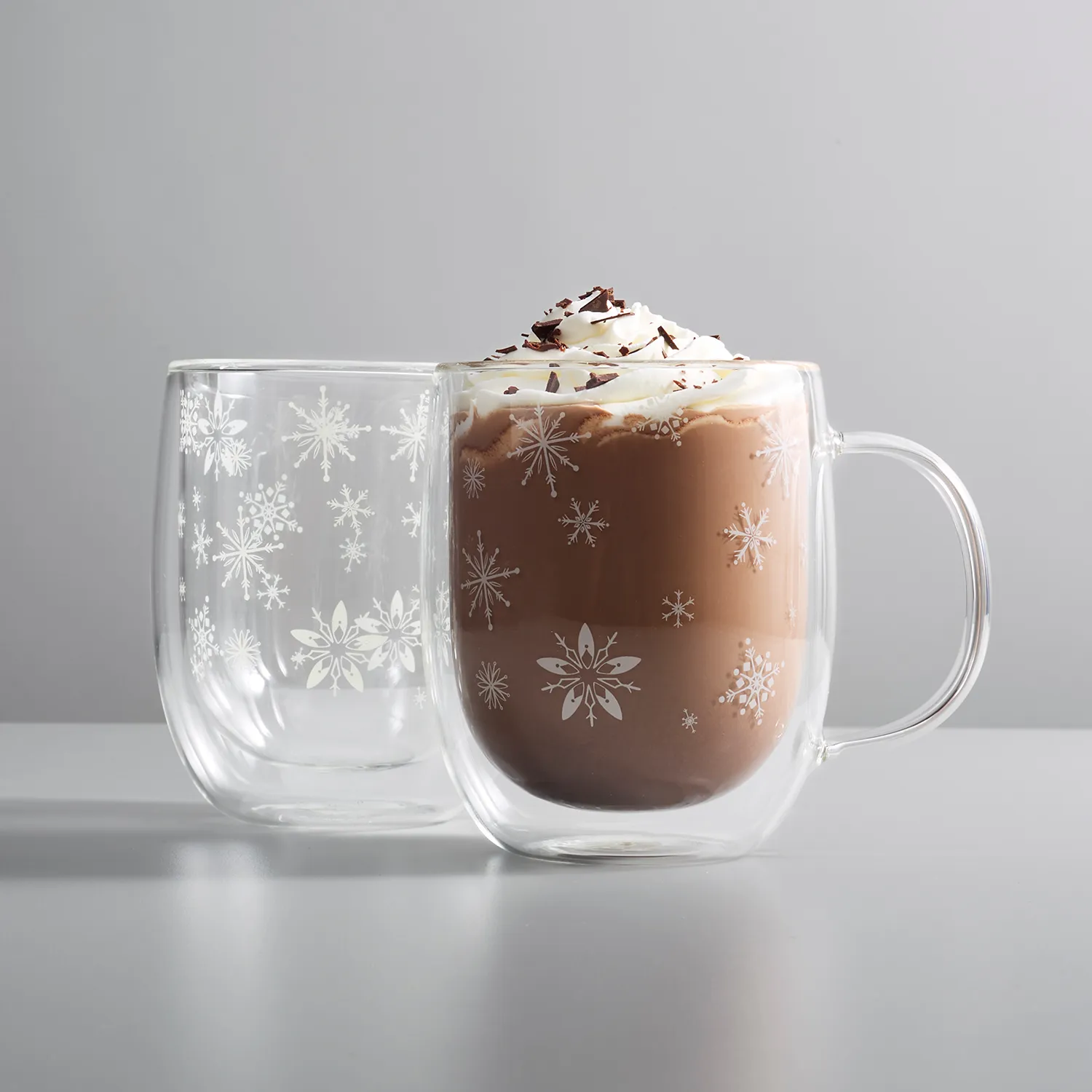 Sur La Table Double-Wall Snowflake Mugs, Set of 2