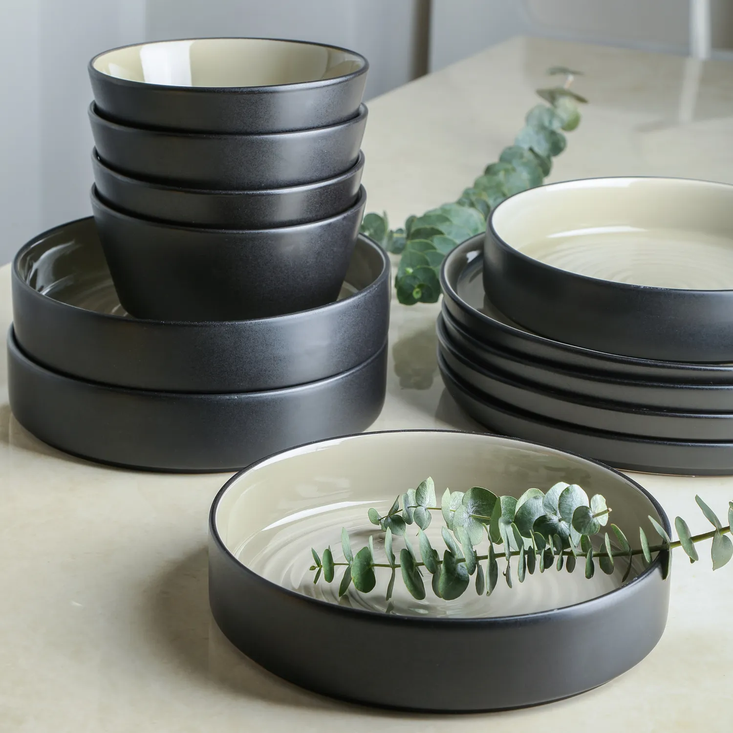 Stone Lain Elica Stoneware 12-Piece Dinnerware Set