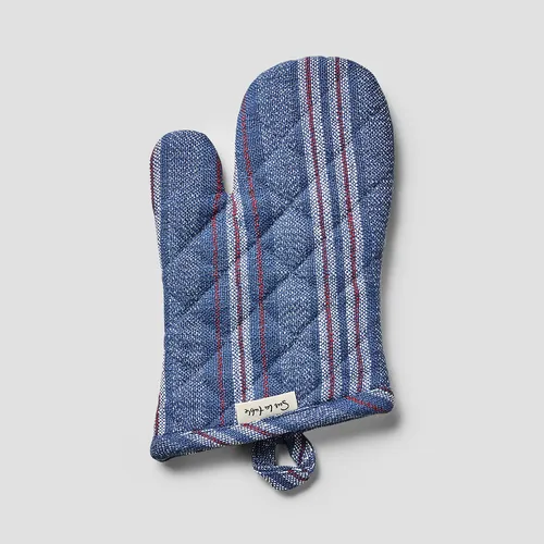 Sur La Table Blue Stripe Oven Mitt