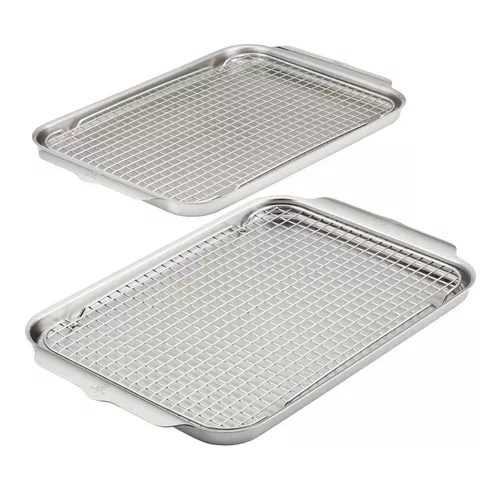 Hestan Provisions OvenBond Tri-Ply Half Sheet Pans with Racks, Set of 4