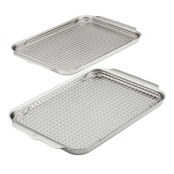 Hestan Provisions OvenBond Tri-Ply Half Sheet Pans with Rack, Set of 4