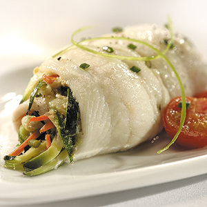 Baked Sole Roulades with Zucchini Stuffing