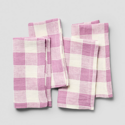 Sur La Table Linen Check Napkins, Set of 4