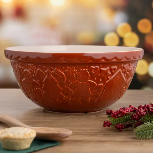 Mason Cash Gingerbread Lane Ginger Mixing Bowl, 4.25 qt