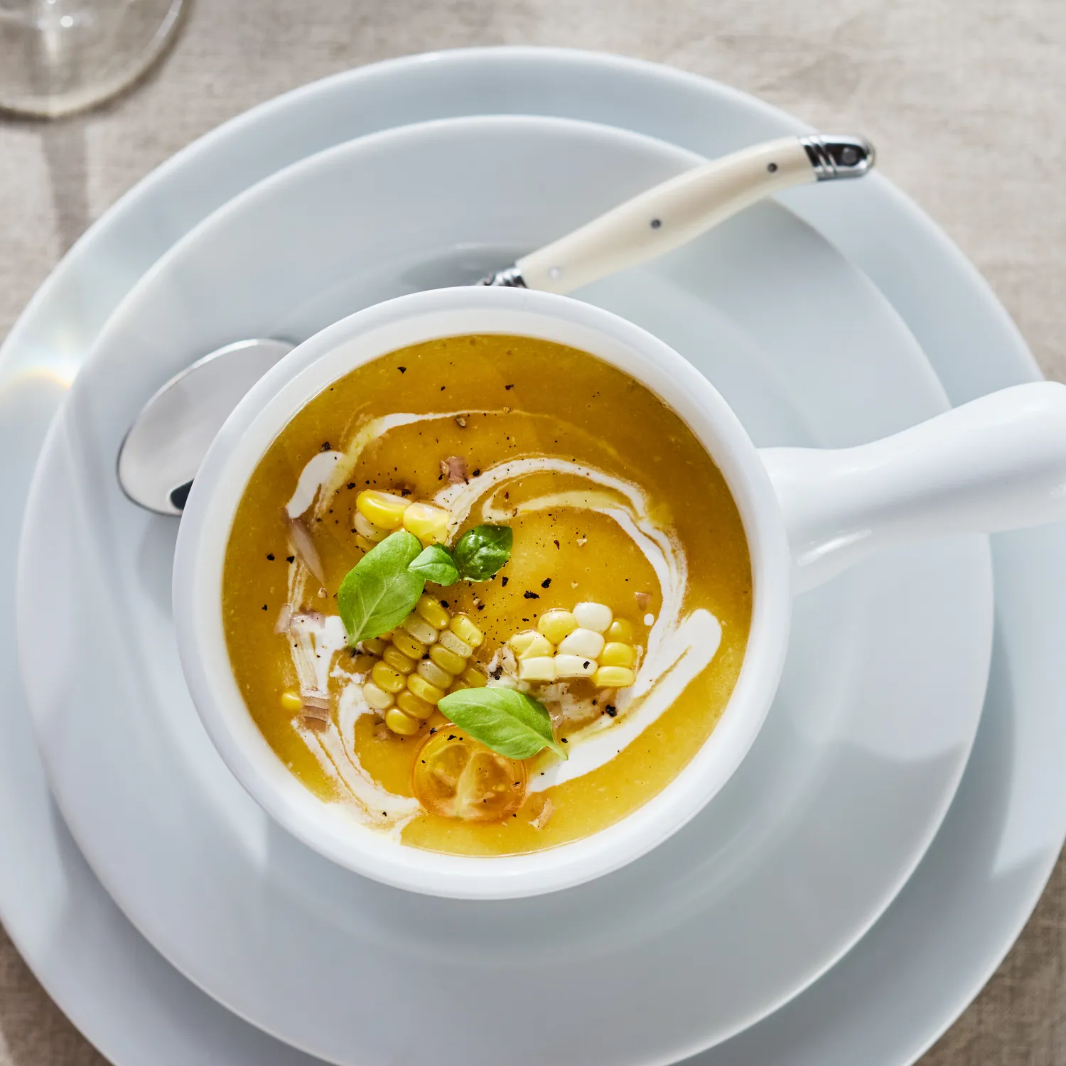Sur La Table Porcelain Soup Bowl with Handle