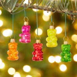 Sur La Table Gummy Bear Glass Ornaments, Set of 5
