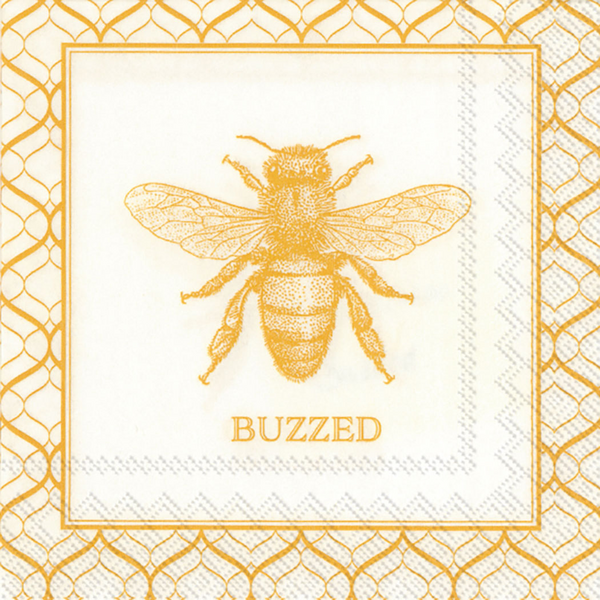 Buzzed Bee Cocktail Napkins, Set of 20