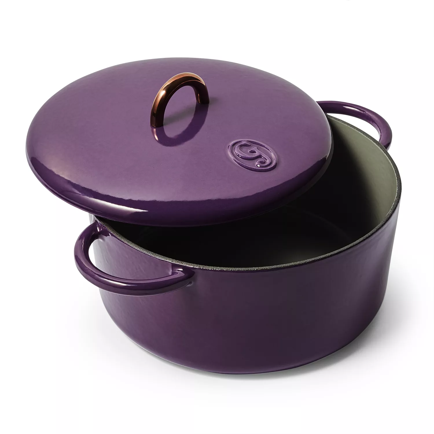 NUTRIUPS Enameled Cast Iron Dutch Oven Pot with Lid Heavy Duty Casserole  Dish 3-Quart (Fig Purple)