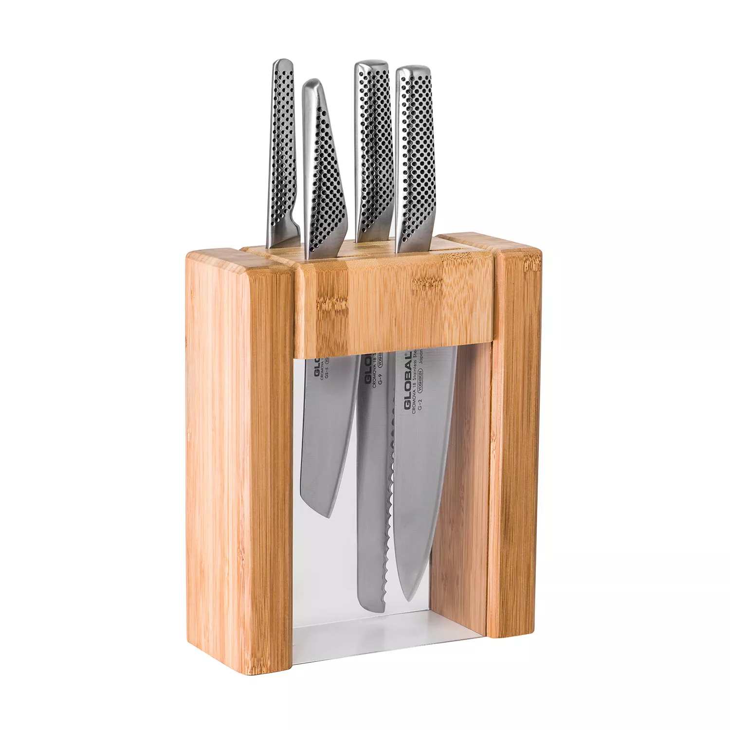 Global Classic 5-Piece Masuta Knife Wood Block Set
