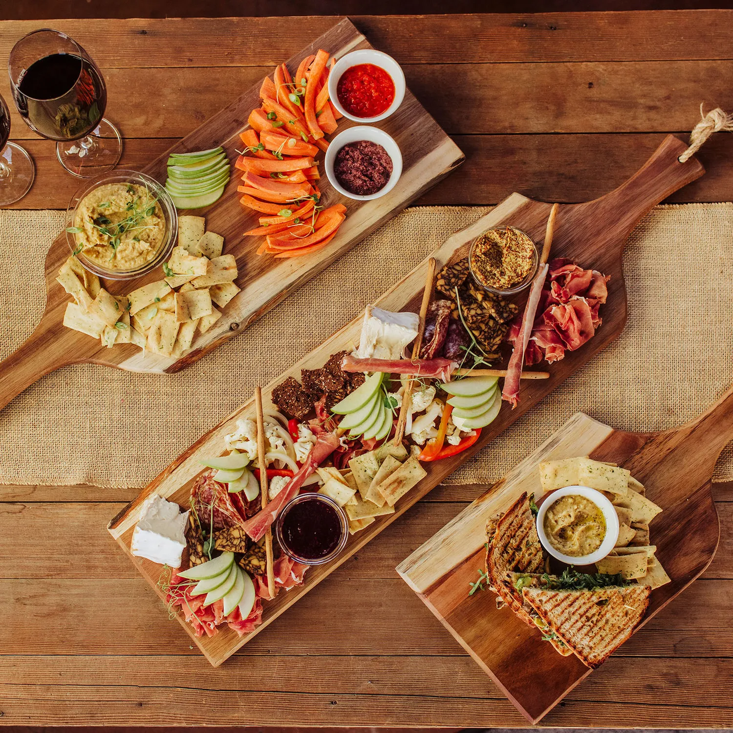 Picnic Time Artisan Acacia Serving Planks, Set of 3 