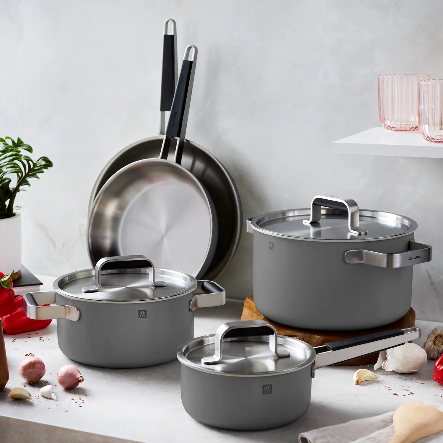 Zwilling Pure Stainless Steel 8-Piece Cookware Set