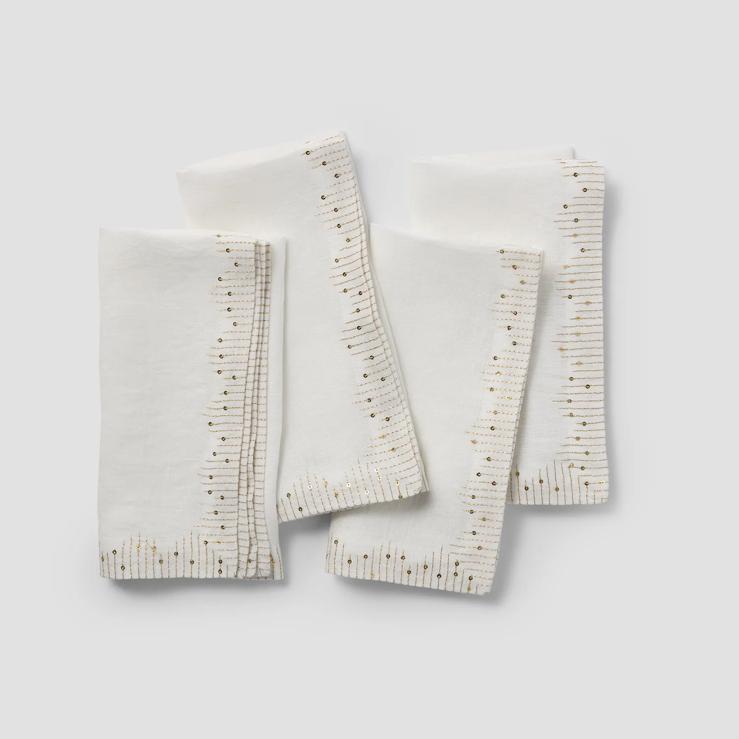 Sur La Table Beaded Linen Napkins, Set of 4
