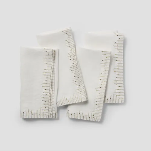 Sur La Table Beaded Linen Napkins, Set of 4