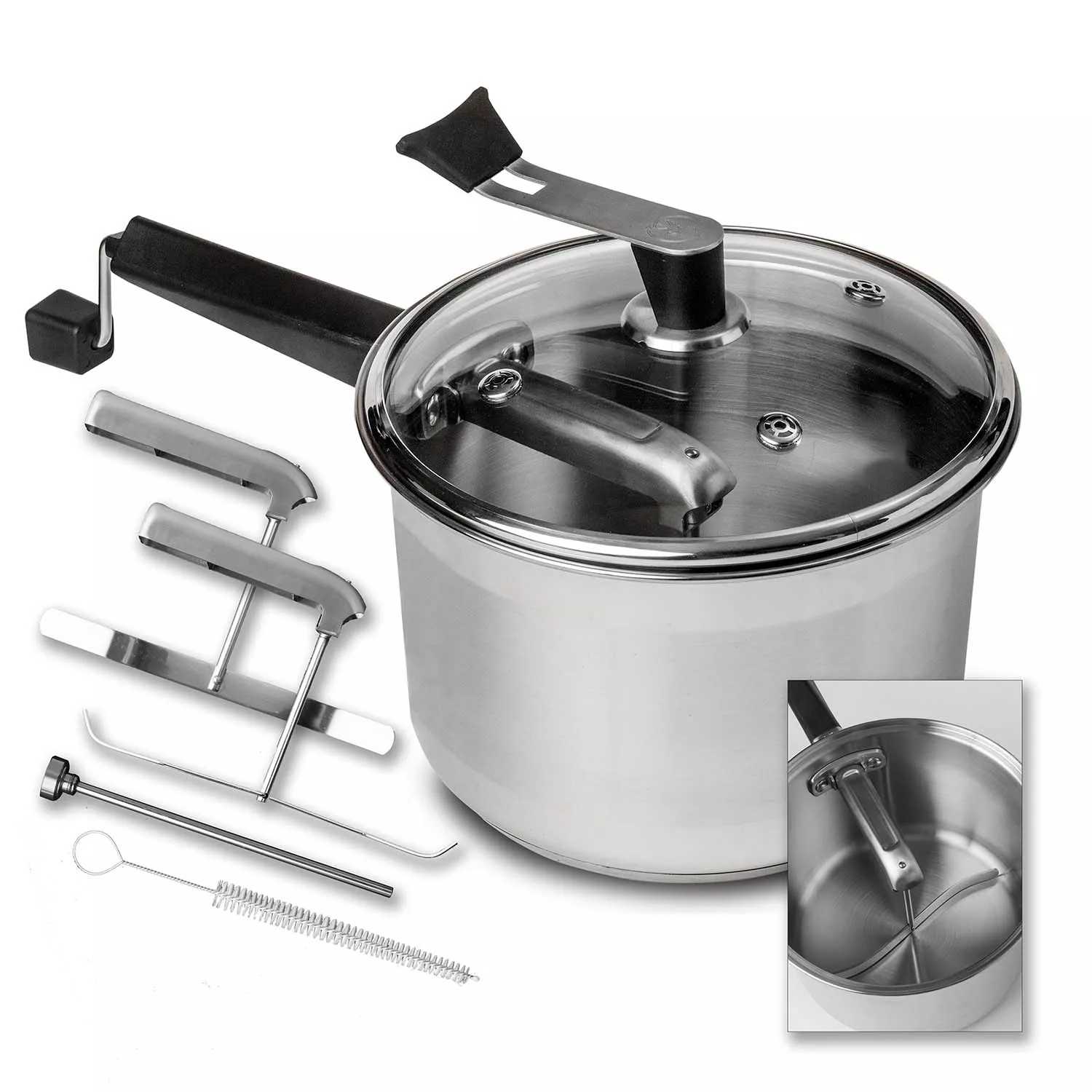 Whirley Pop Stainless Steel Platinum Series Popcorn Popper and Snack Maker