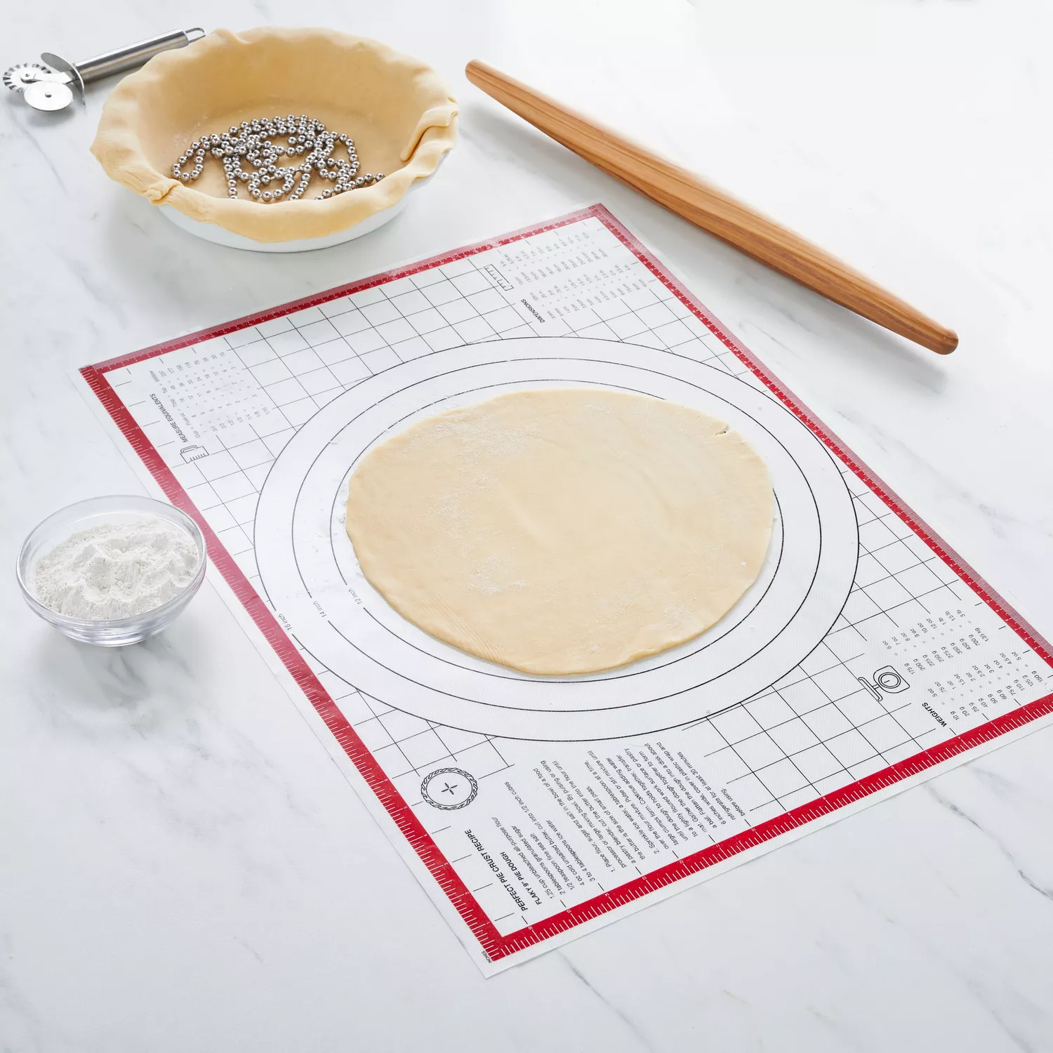 Durable clear silicone mat For Perfectly Formed Pies 