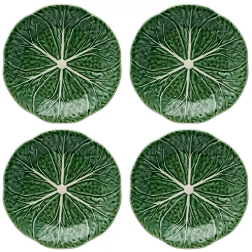 Bordallo Pinheiro Cabbage Green Dessert Plates, Set of 4