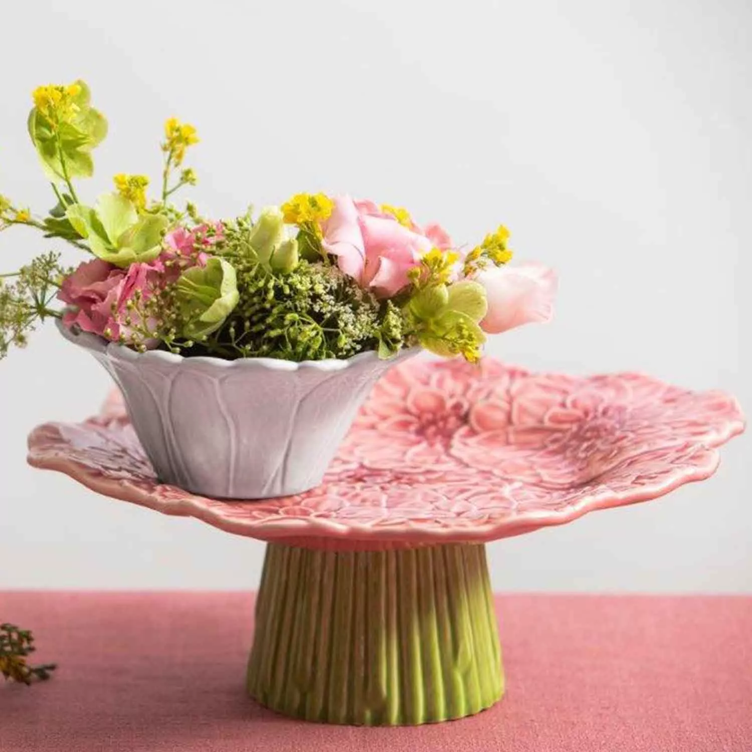Bordallo Pinheiro Maria Flor Cake Stand, 11"