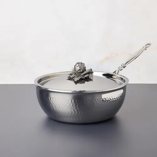 Ruffoni Opus Prima Hammered Stainless Steel Chef's Pan, 4 qt.