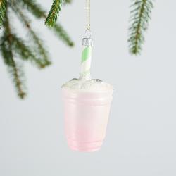 Sur La Table Pink Iced Beverage Glass Ornament, 5"