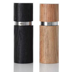 AdHoc Textura Salt and Pepper Mill Set Unfortunately, the wood finish on the pepper mill is extremely rough and not at all unbelievably smooth as stated in the description