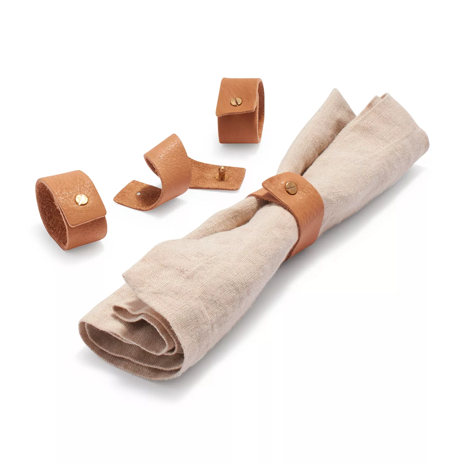 Sur La Table Leather Napkin Rings, Set of 4